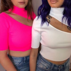 NEW neon pink crop top